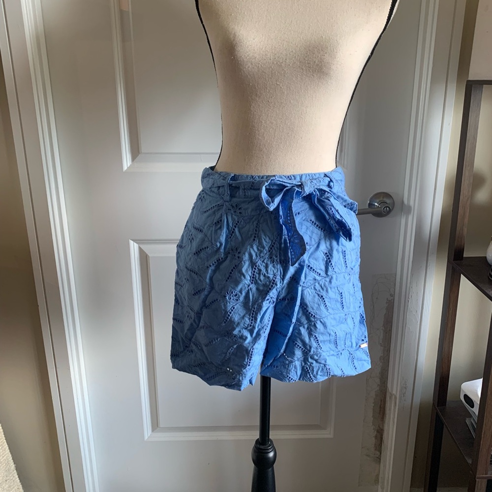 Blue Women's Eyelet Shorts